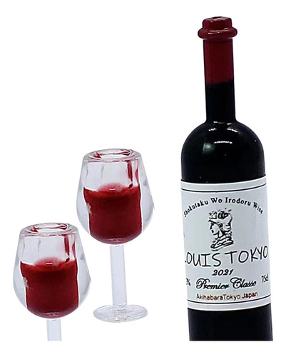 6 Botellas De Vino En Miniatura Para Casa De Muñecas,