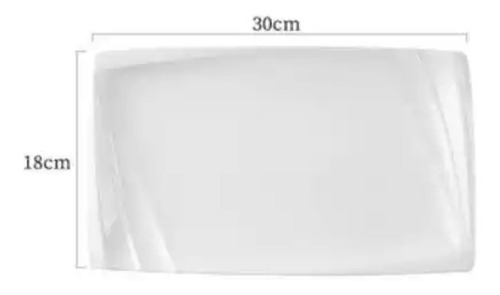 Imagen 3 de 3 de Plato De Cerámica Sushi Barbaco Postres Gourmet Chef 30x18cm