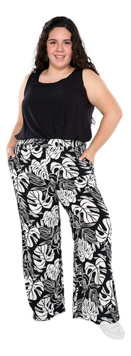 Pantalon Palazzo De Fibrana Estampada Talles Y  Colores 