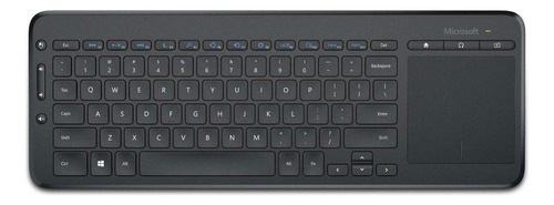 Teclado sem fio Microsoft N9Z All-in-One QWERTY português Brasil cor preto