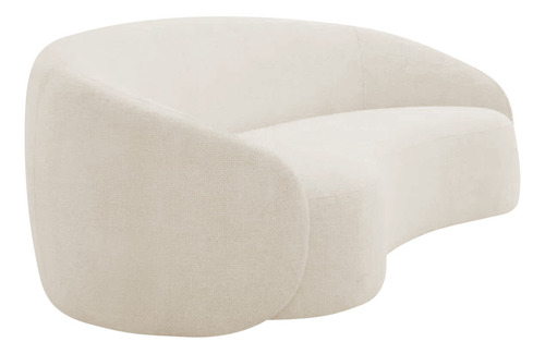 Sofá 3 Lugares 180cm Orgânico Luxo Recepção Amore Bouclé Cor Bege