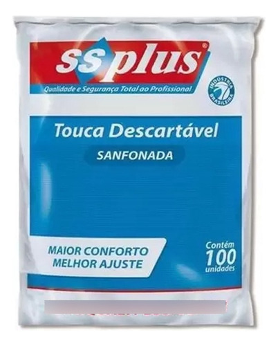 Touca Sanfonada C/100un - Ssplus Cor Branco