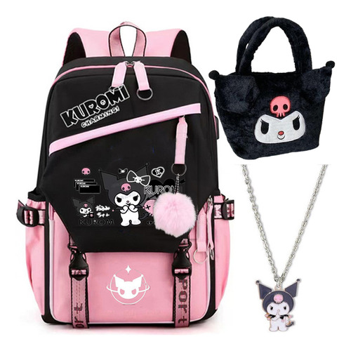 Mochila Kuromi Kawaii, Mochila Y Bolso De Mano, 3 Unidades/k