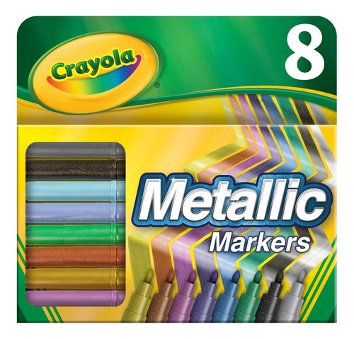 Marcadores Metálicos Crayola, 8 Contenidos, Paquete De 10,.