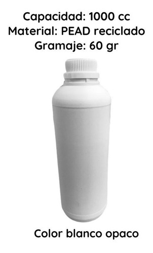 Imagen 5 de 10 de Envases Plasticos 1 Litro Pead Reciclado X 120 Un