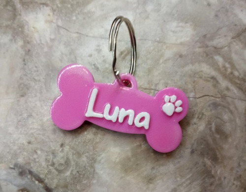 Placa De Identificación Para Mascota Personalizada Hueso