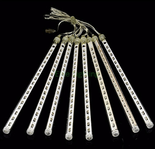 Imagen 6 de 7 de Led Multicolor 8 Tubos 50 Cm Lluvia Meteoro Cascada Cortina