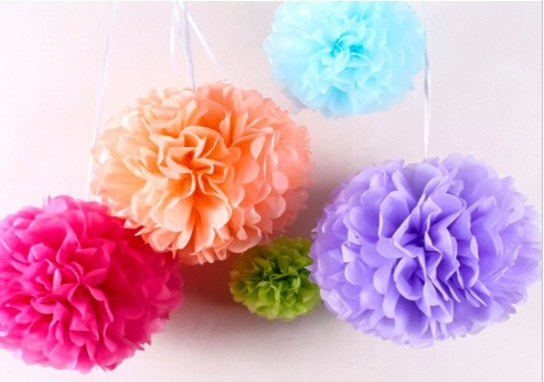 Pompones De Papel De Seda, Flores De Papel Seda 20cm