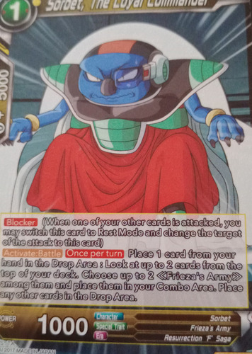 Sorbet Dragon Ball Tcg Bandai Carta