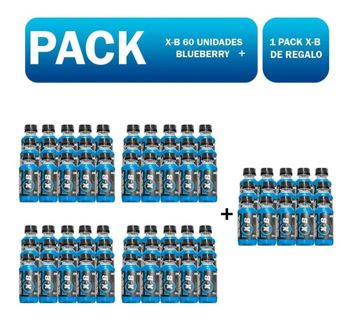 Pack Un X-b 60 Unidades Blueberry + 1 Pack X-b De Regalo