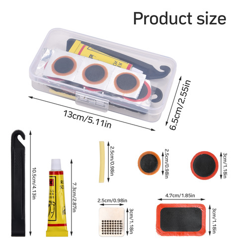 Kit De Reparación De Neumáticos De Bicicleta De 19 Piezas
