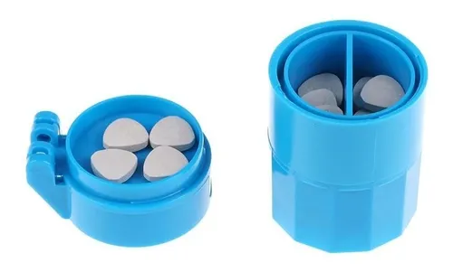 Dividir Partir Triturar Pastillas Tabletas 4 En 1 Azul Todo