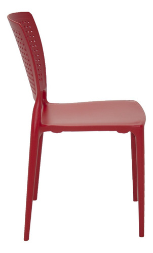 Imagem 3 de 3 de Cadeira de jantar Tramontina Safira, estrutura de cor vermelho, 1 unidade