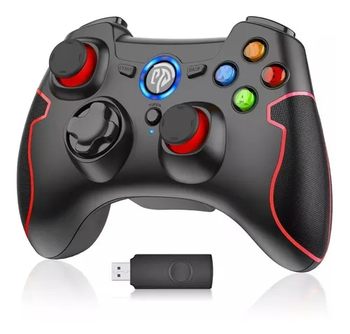 Kit 2 Controle Gamepad Bluetooth Joystick Compatível com PS3 PS4 PC Android  Ios - Vermelho+Azul