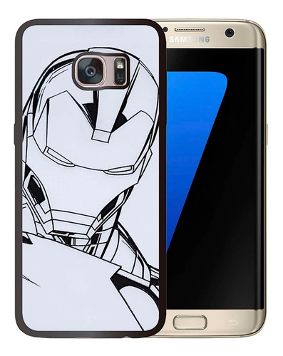Funda Galaxy S7 Edge Iron Man Sketch Tpu/pm Uso Rudo