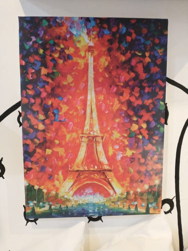 Cuadro París Torre Eiffel Colores Lienzo 