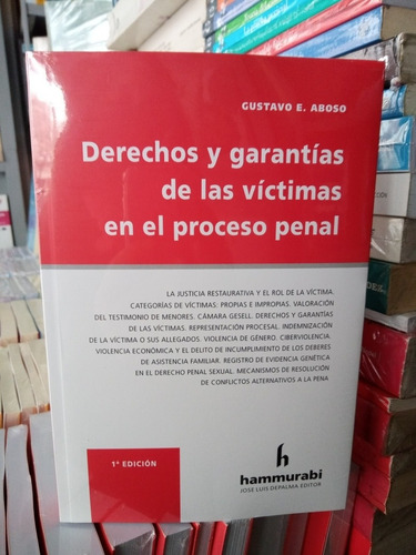 Derechos Y Garantías De Las Víctimas En El Proceso Penal, De Gustavo E. Aboso. Editorial Hammurabi, Tapa Blanda, Edición 1a En Español, 2022