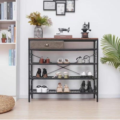 Credenza Minimalista Bufetera Recibidor Mesa Auxiliar Color Marrón Oscuro