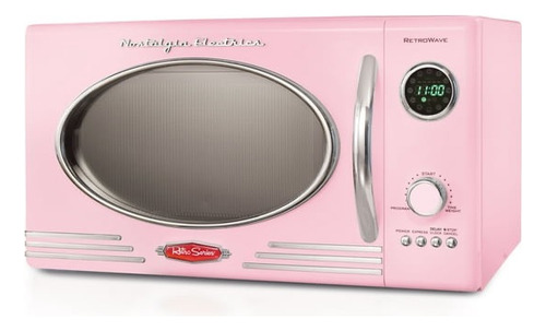 Nostalgia Horno Microondas Retro Compacto Y Tostador Rosa