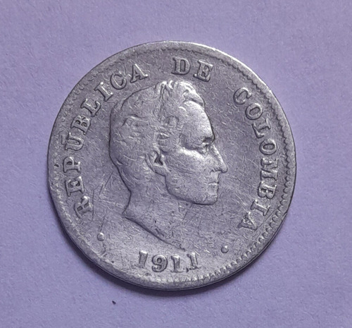 Moneda 10 Centavos, En Plata, Año 1911, Estado Vf