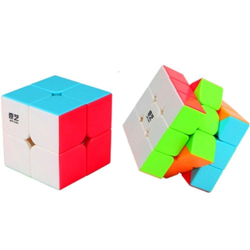 Imagen 1 de 5 de Cubo Rubik Qiyi Warrior W + Qidi 2x2 + Lub + 2 Bases Caba