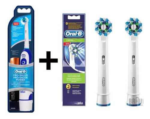 Cepillo Dental Electrico Oral B A Pila + 2 Repuestos