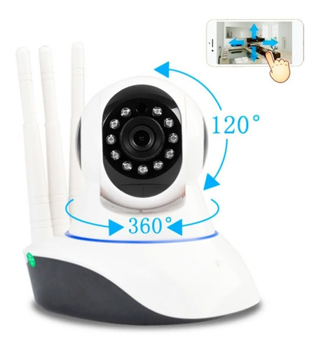 Camara Seguridad Wifi Ip360 Infrarrojo Sensor 3 Antena 1080p