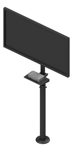 Pedestal Para Tv 27 A 55 Com Bandeja Fixo De Chão Cor Preto