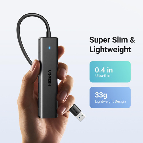 Hub Usb Ugreen Usb 3.0 De 4 Puertos Ultrafino Para Computado