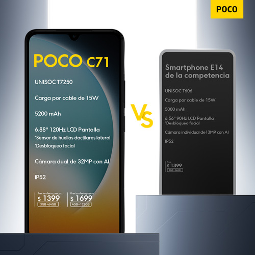 Celular Xiaomi Poco C71 3gb Ram 64gb Rom Dual Sim Gold