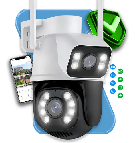 Câmera de Segurança Wifi Full Hd Externa Maxnova Prova D'água Lente Dupla Ip66 Cor Branco