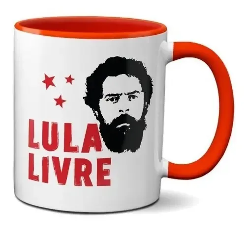 Caneca Vermelha Lula Livre Pt Presidente Xícara Criativa