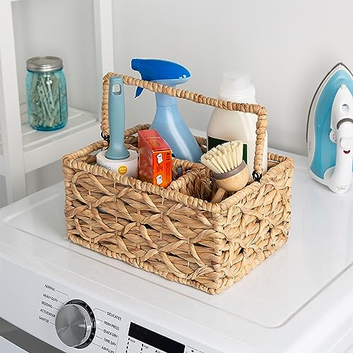 Cesta De Mimbre Multiusos Con 3 Compartimentos