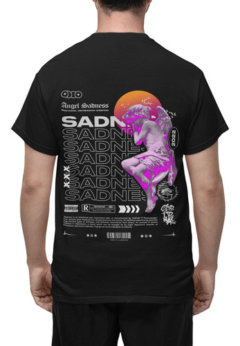 Remera Estampada Unisex Sadness Algodón Serigrafía Digital