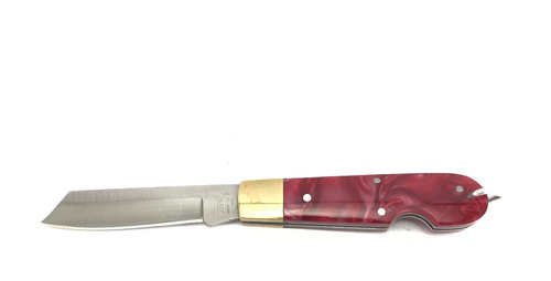 Imagem 3 de 9 de Canivete Zebu Barretos 640 Inox Cabo Vermelho Com Bainha