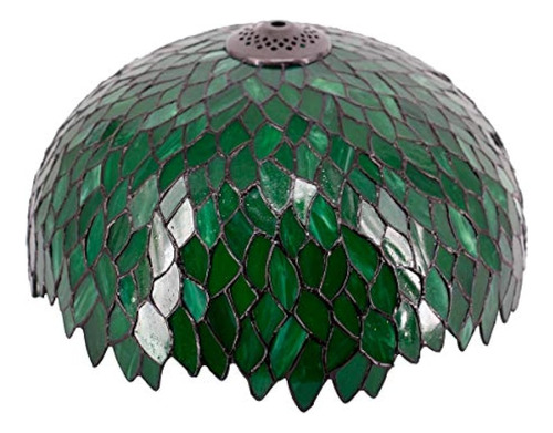 Tiffany Lamp Shade Replacement W16h7 Inch Green Stained Glas