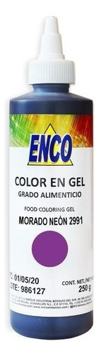 Color Gel Comestible Morado Neon 250 Grs. Enco 2991-250