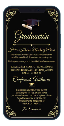 Invitación De Grado, Graduación Bachiller Universidad
