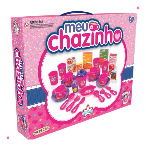 Kit Cozinha Infantil Jogo De Chá Panelas Brinquedo Comidinha - R$ 63,59