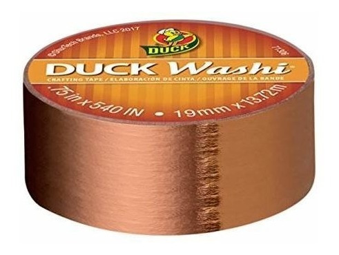 Imagen 4 de 6 de Cinta Washi De Pato Para Hacer Y Decorar, Cobre Metalico, 0.