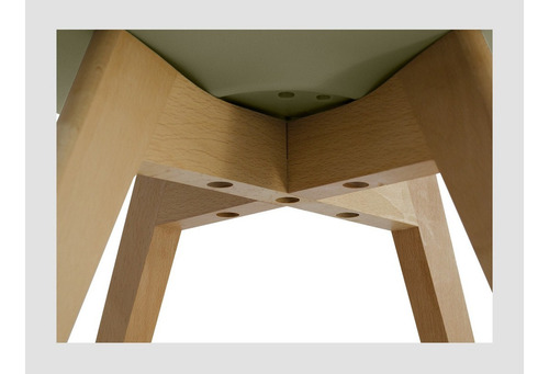Imagen 3 de 11 de Set X 2 Sillas Eames Tulip De Comedor Almohadón Patas Madera