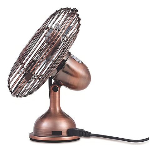 Ventilador De Mesa De Cobre Mini Usb Holmes Heritage De 4 Pi Cor Das Pás Prateado Diâmetro 12 Cm Frequência 30 Db Material Das Pás Metal