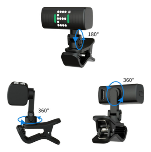 Afinador Swiff Eletrônico A10r Mini Recarregável Clip On Cor Preto