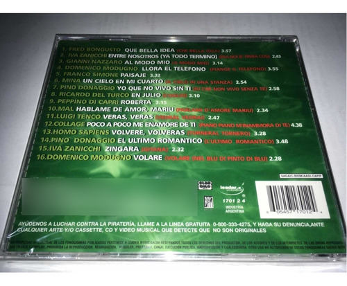 Tutto Italia 60&70 Mina F.bongusto Iva Zanicchi Y Otros Cd