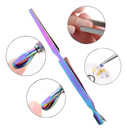 Repujador Y Pinza Curvatura C 3 En 1 Uñas Esculpidas Gel
