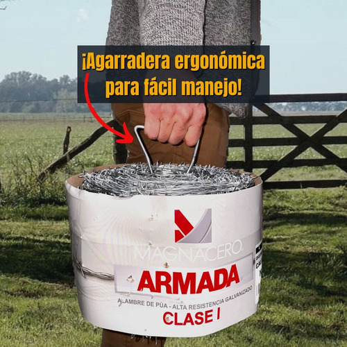 Tarima De 32 Rollos De Alambre De Púas De 300 M Calibre 15.5