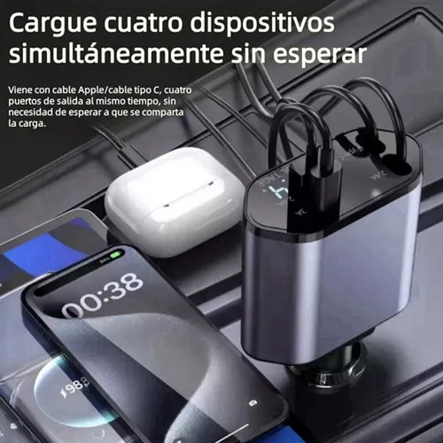 4 En 1 Cargador Retráctil De Coche De Carga Rápida General