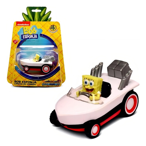 Lancha Carrinho Corrida Fricção Bob Esponja Miniatura Barco