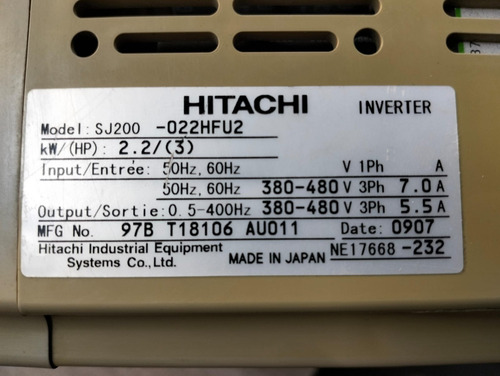 Hitachi Sj200-022hfu2 (Usado)
