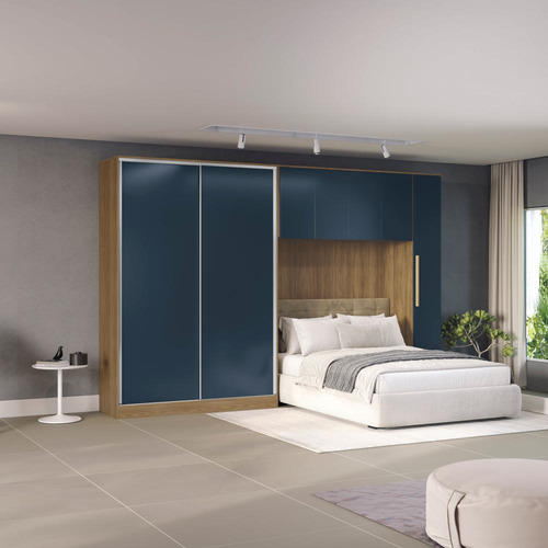 Quarto Modular Kappesberg Adapt Azul Profundo 5 Pç 349cm